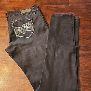 Hydraulic Black Skinny Womens Jeans with Embellished Pocket